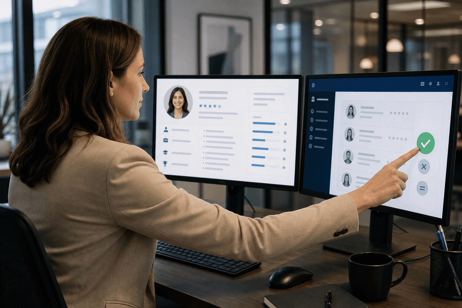 Supervision humaine dans un processus de recrutement assisté par IA.
